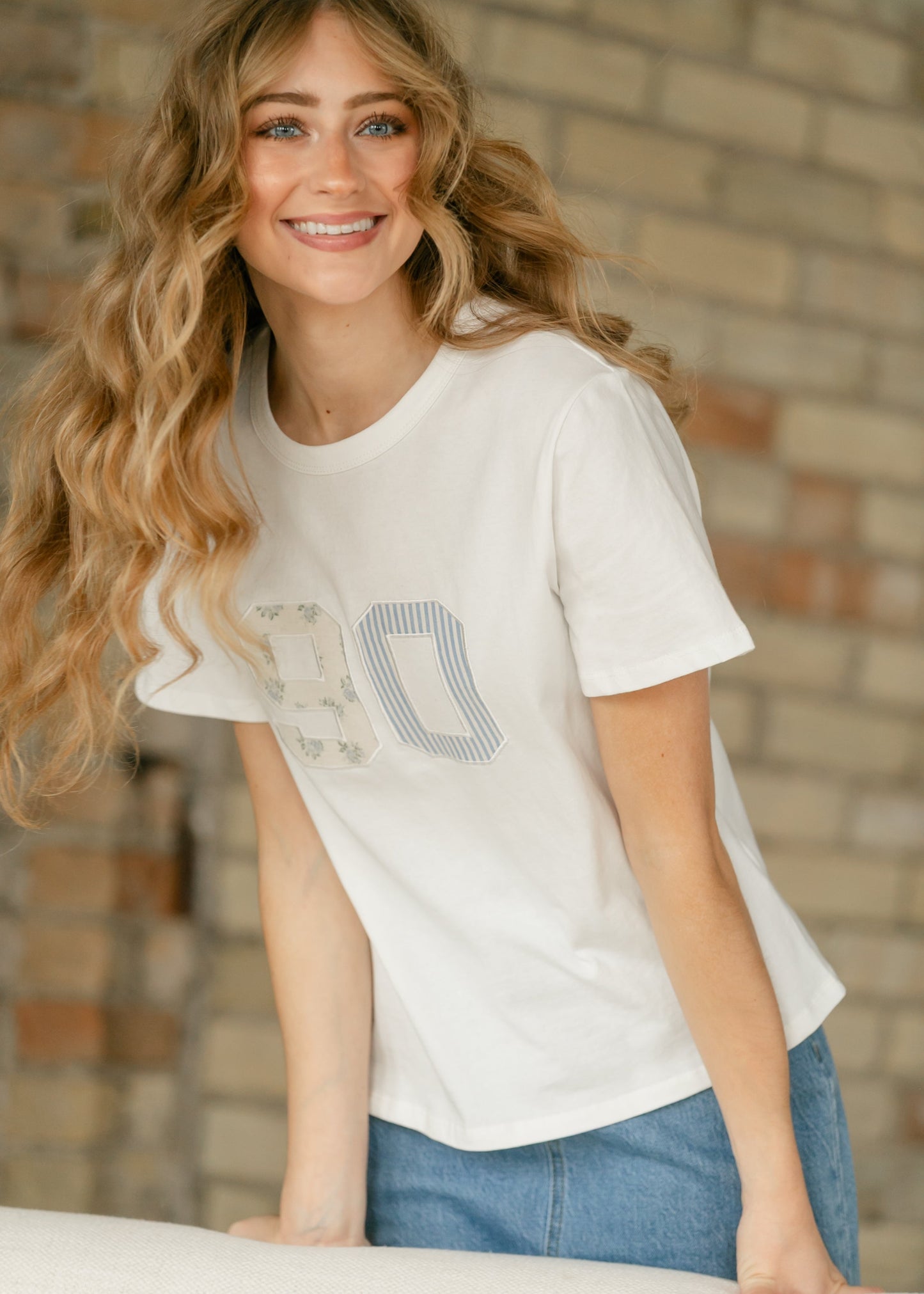 Things Between® Short Sleeve Embroidered Floral 90 Top FF Tops