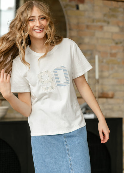 Things Between® Short Sleeve Embroidered Floral 90 Top FF Tops