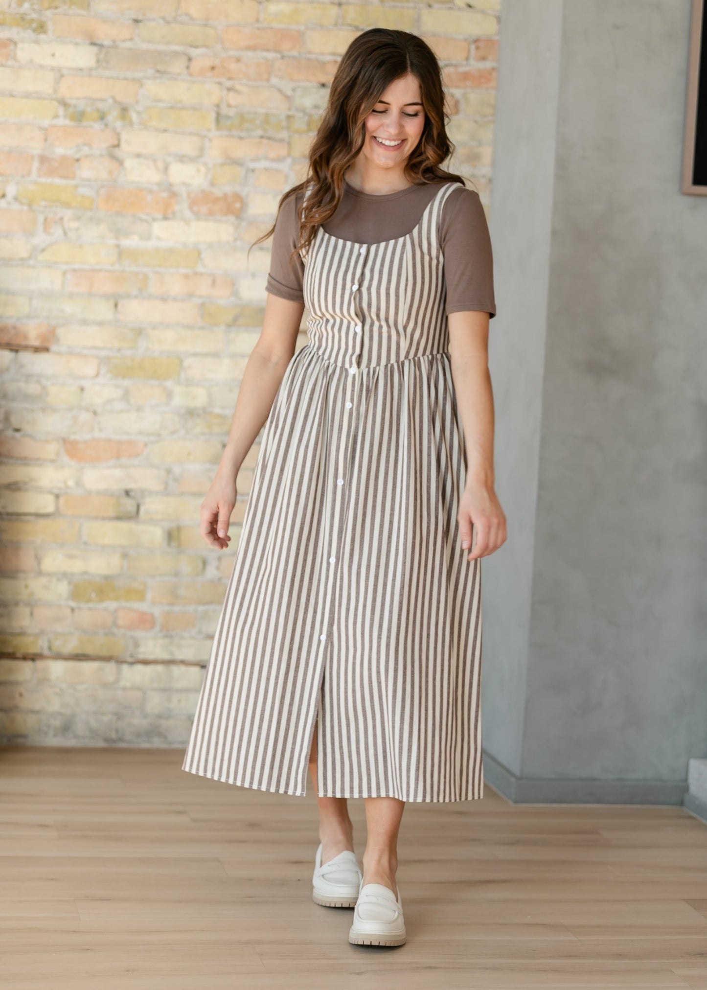 Things Between® Sleeveless Stripe Button Up Maxi Dress FF Dresses