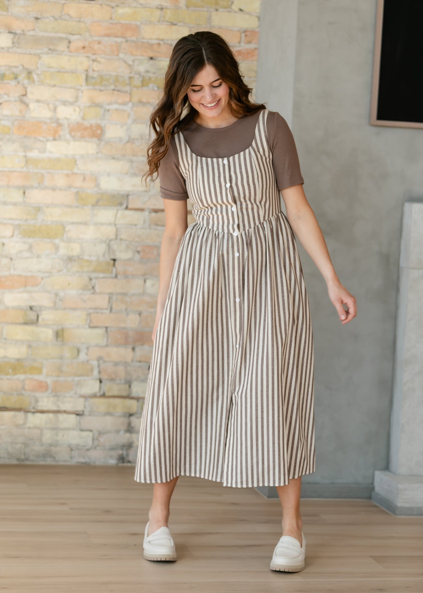 Things Between® Sleeveless Stripe Button Up Maxi Dress FF Dresses