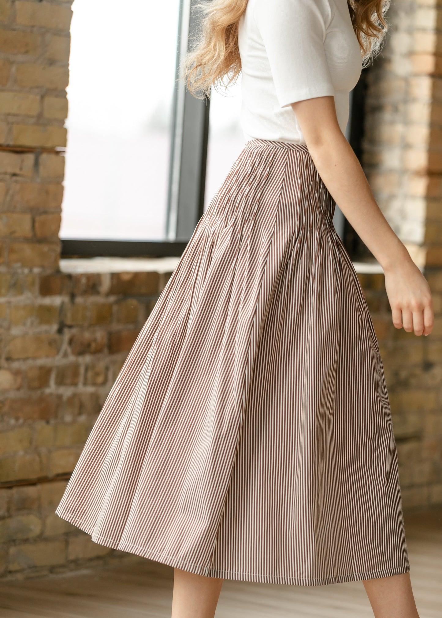 Things Between® Sloane Striped Midi Skirt FF Skirts