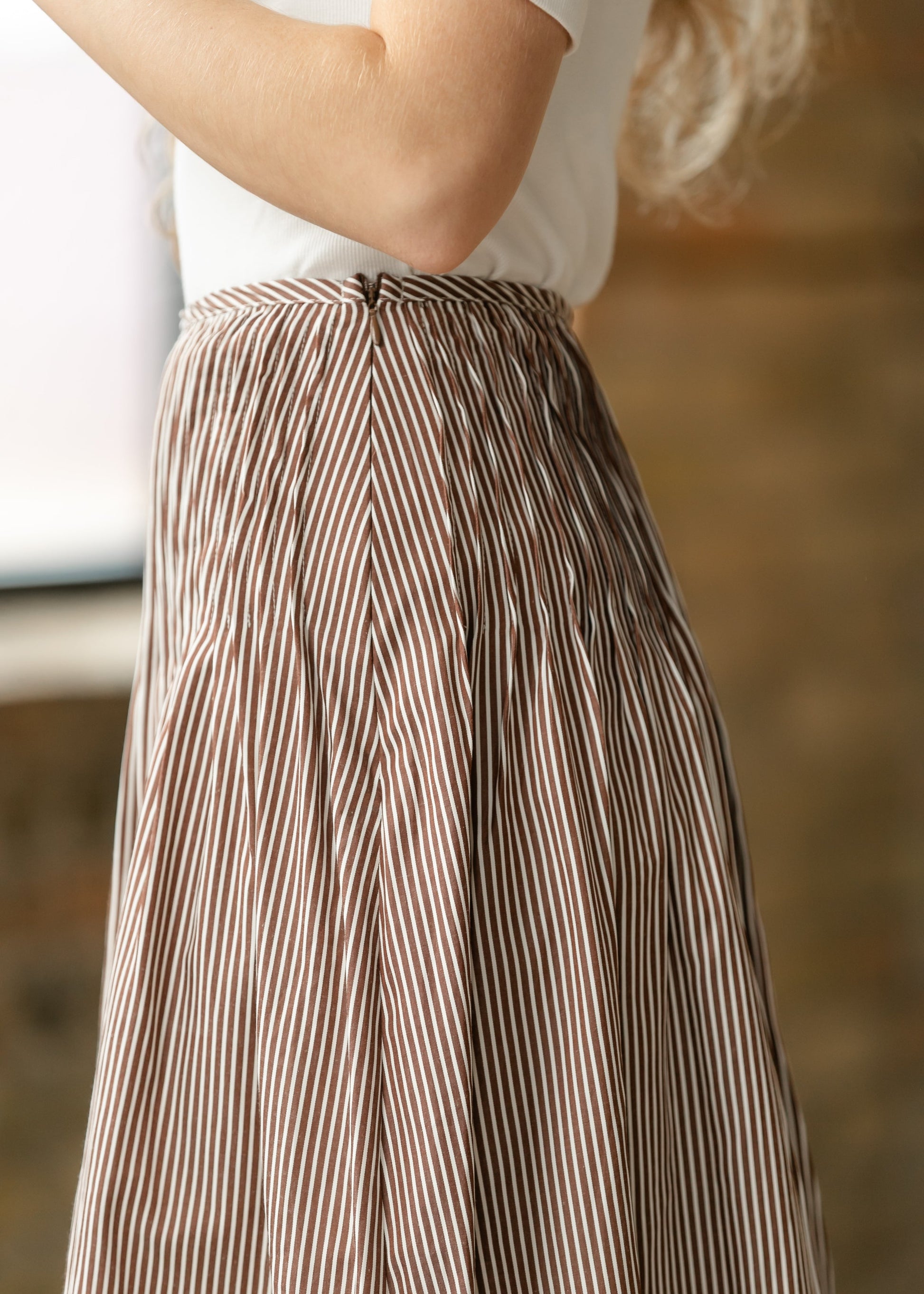 Things Between® Sloane Striped Midi Skirt FF Skirts