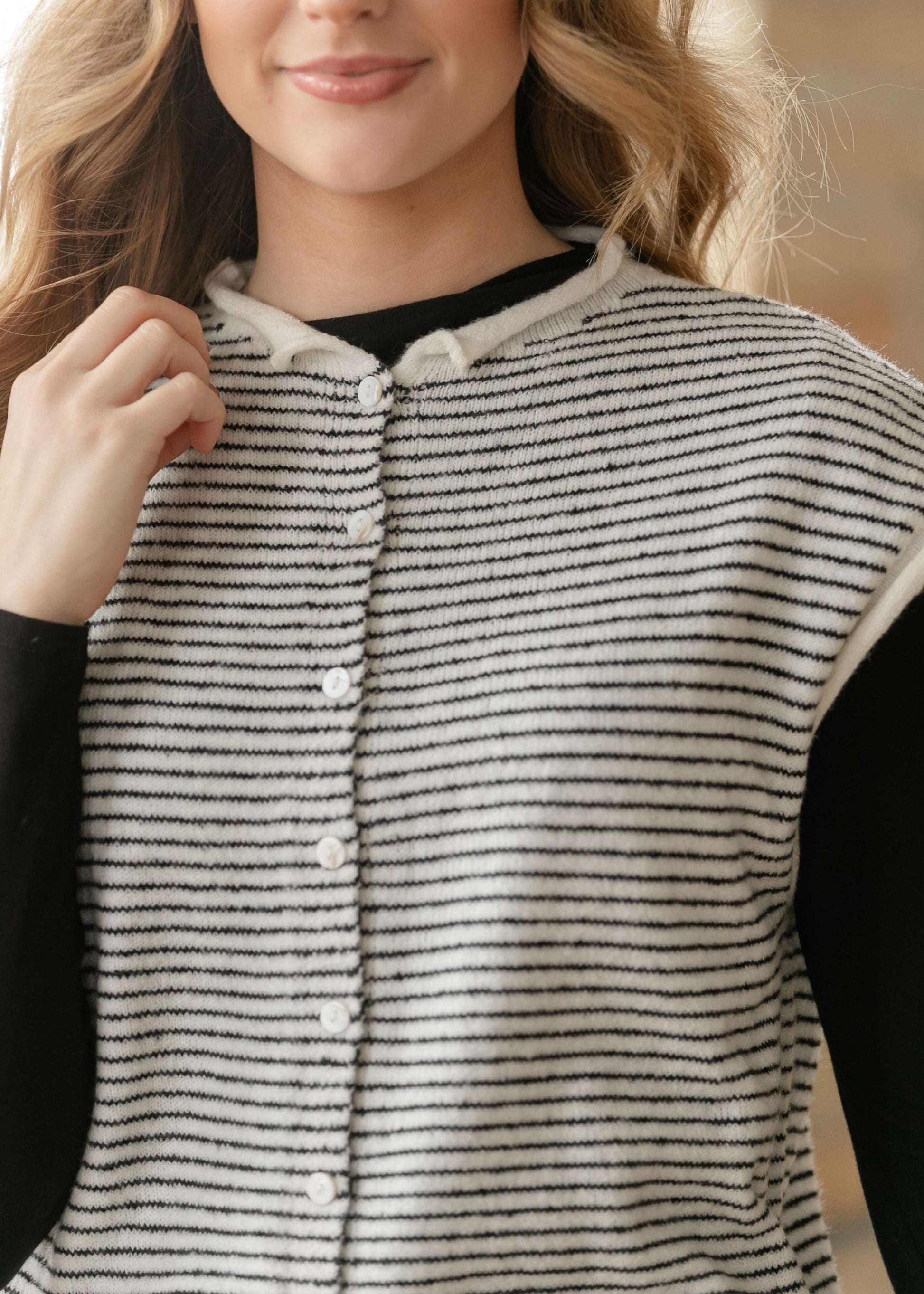 Things Between® Stripped Piper Vest Cardigan FF Layering Essentials