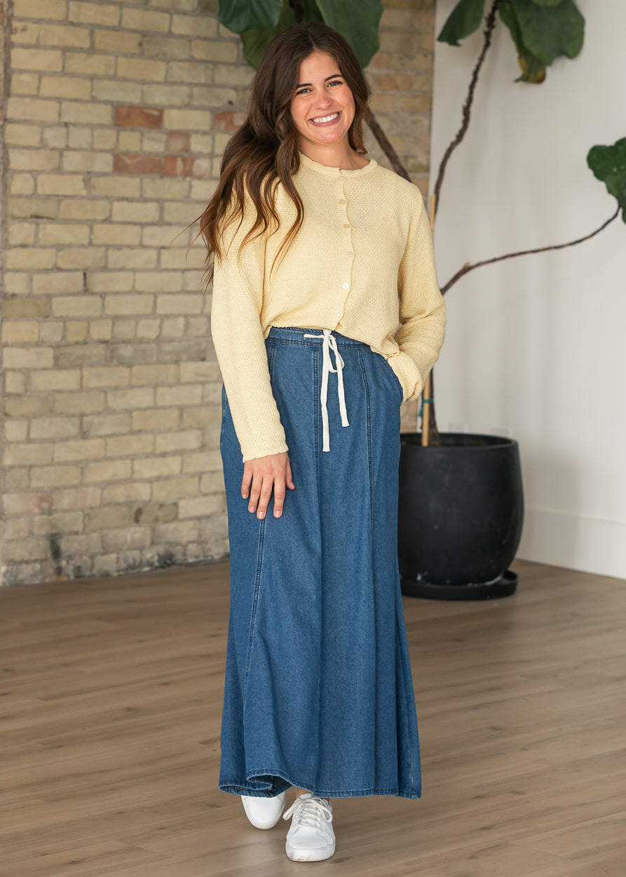 Things Between® Tori Butter Yellow Textured Cardigan FF Layering Essentials