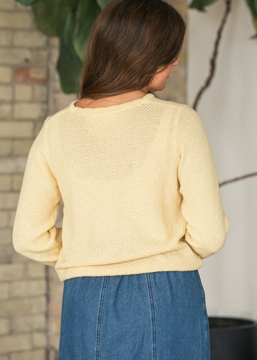 Things Between® Tori Butter Yellow Textured Cardigan FF Layering Essentials