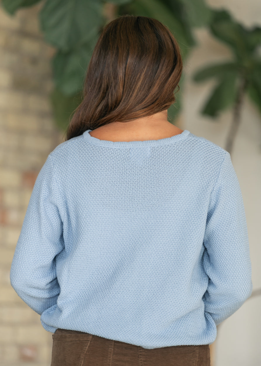 Things Between® Tori Powder Blue Textured Cardigan FF Layering Essentials