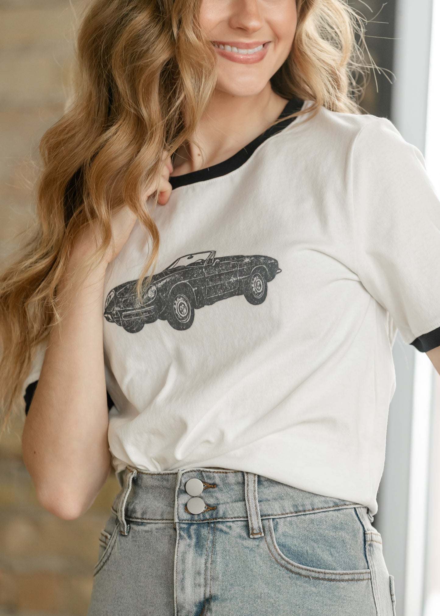 Things Between® Vintage Car Graphic T-Shirt FF Tops