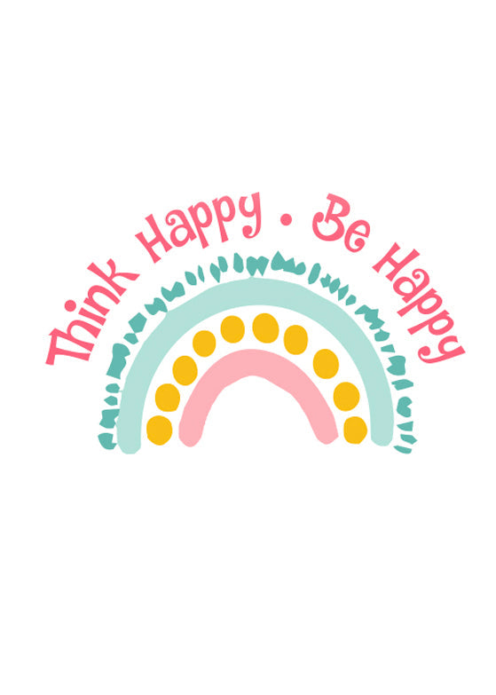 Think Happy Be Happy Sticker - FINAL SALE Accessories