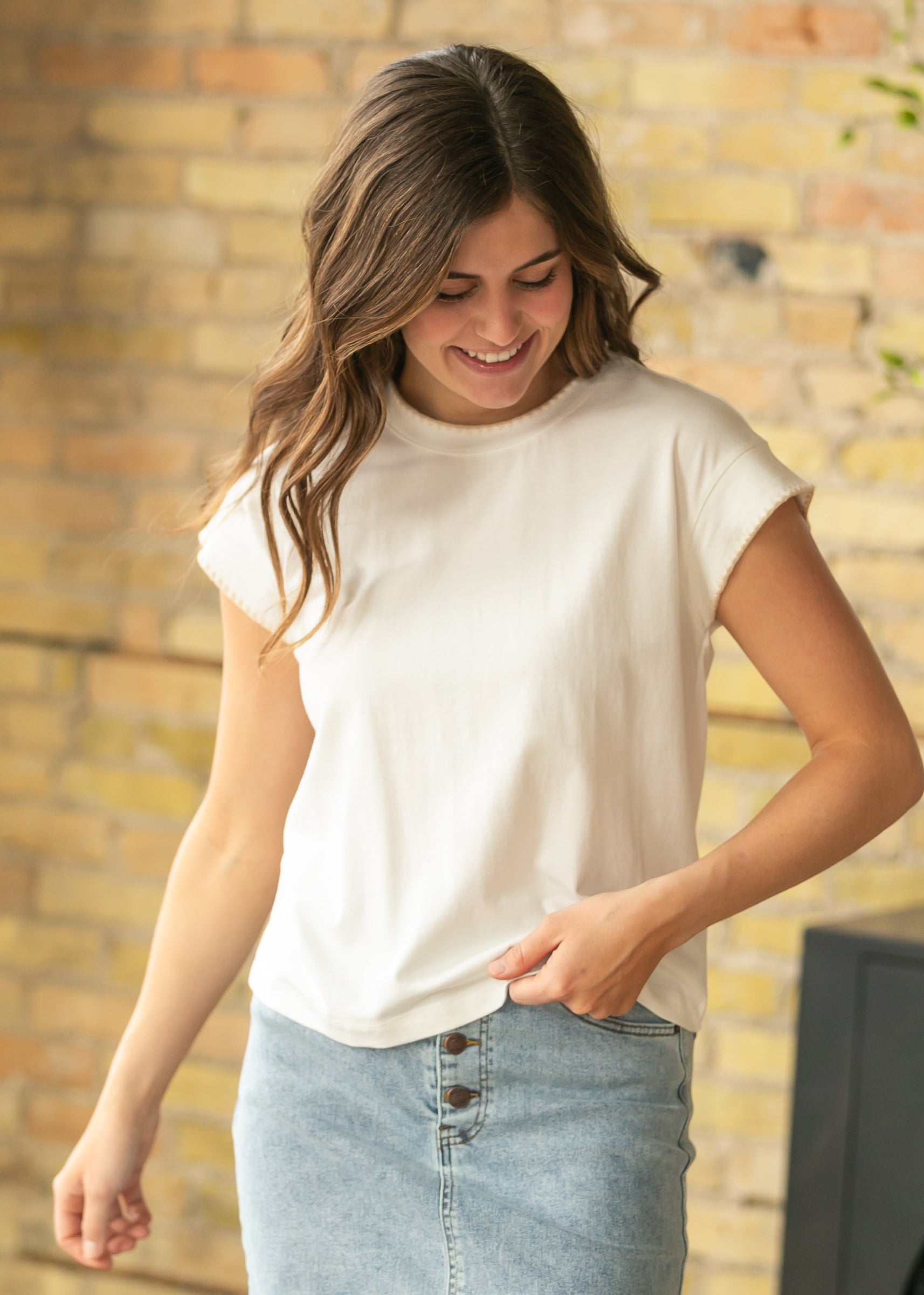 Thread & Supply® Indra Short Sleeve Top FF Tops