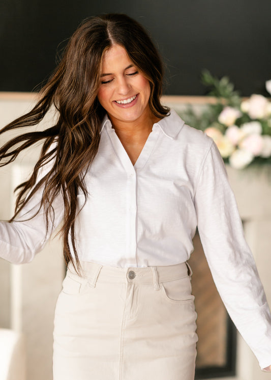 Thread & Supply® Rosanna Cotton Button Up Top FF Tops