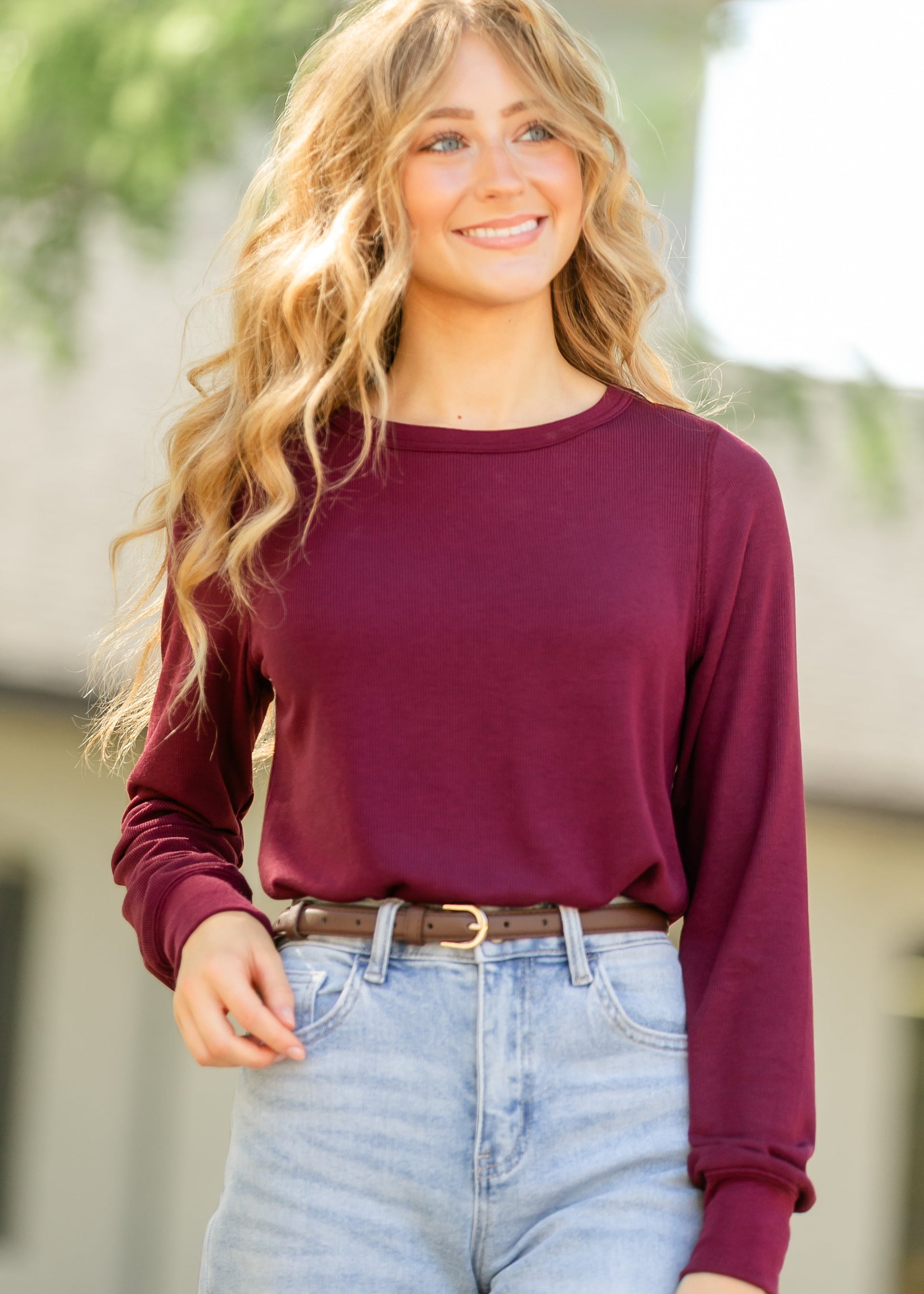 Thread & Supply® Stacy Top FF Tops Maroon / S