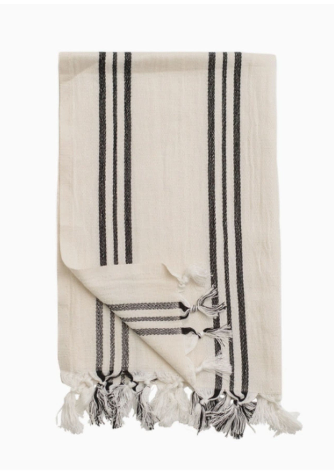 Three Stripe Turkish + Bamboo Hand Towel-FINAL SALE FF Home + Lifestyle