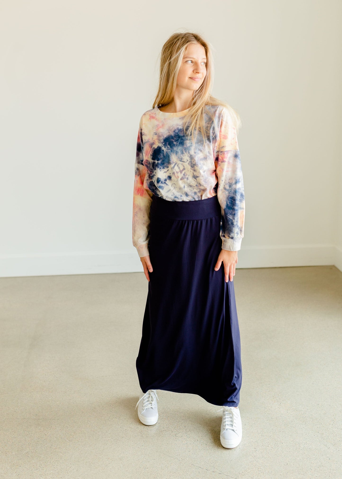 Tie Dye Smocked Long Sleeve Top - FINAL SALE Tops