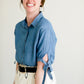 Tie Sleeve Button Up Blouse - FINAL SALE Tops