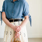 Tie Sleeve Button Up Blouse - FINAL SALE Tops