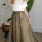 Tie Waist Knit Maxi Skirt Skirts Olive / S