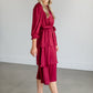 Tiered 3/4 Sleeve Satin Midi Dress FF Dresses