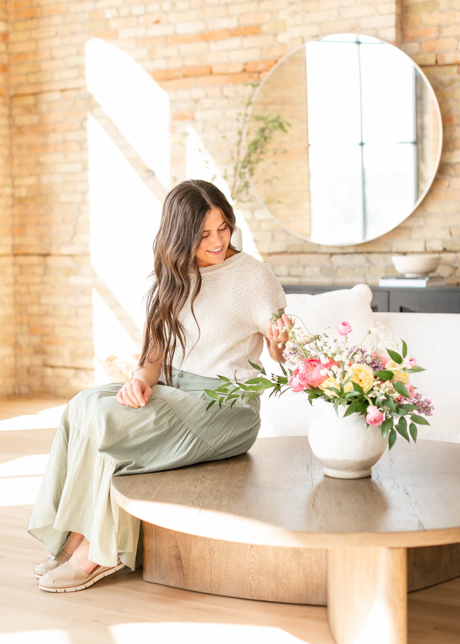 Tiered Button Up Olive Maxi Skirt FF Skirts