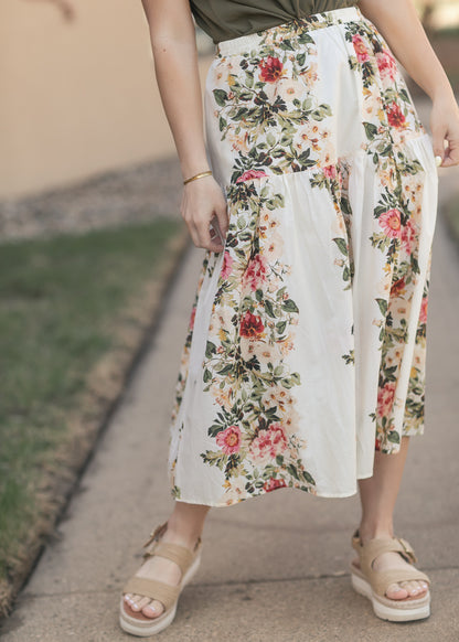 Tiered Floral Midi Skirt FF Skirts