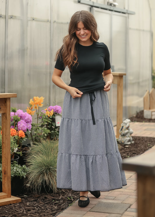 Tiered Gingham Maxi Skirt - FINAL SALE FF Skirts