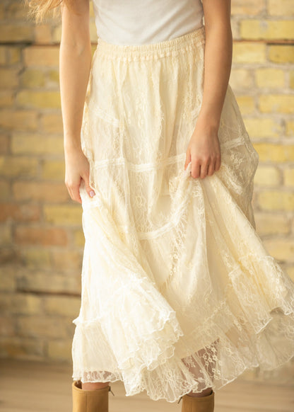 Tiered Lace Midi Skirt FF Skirts