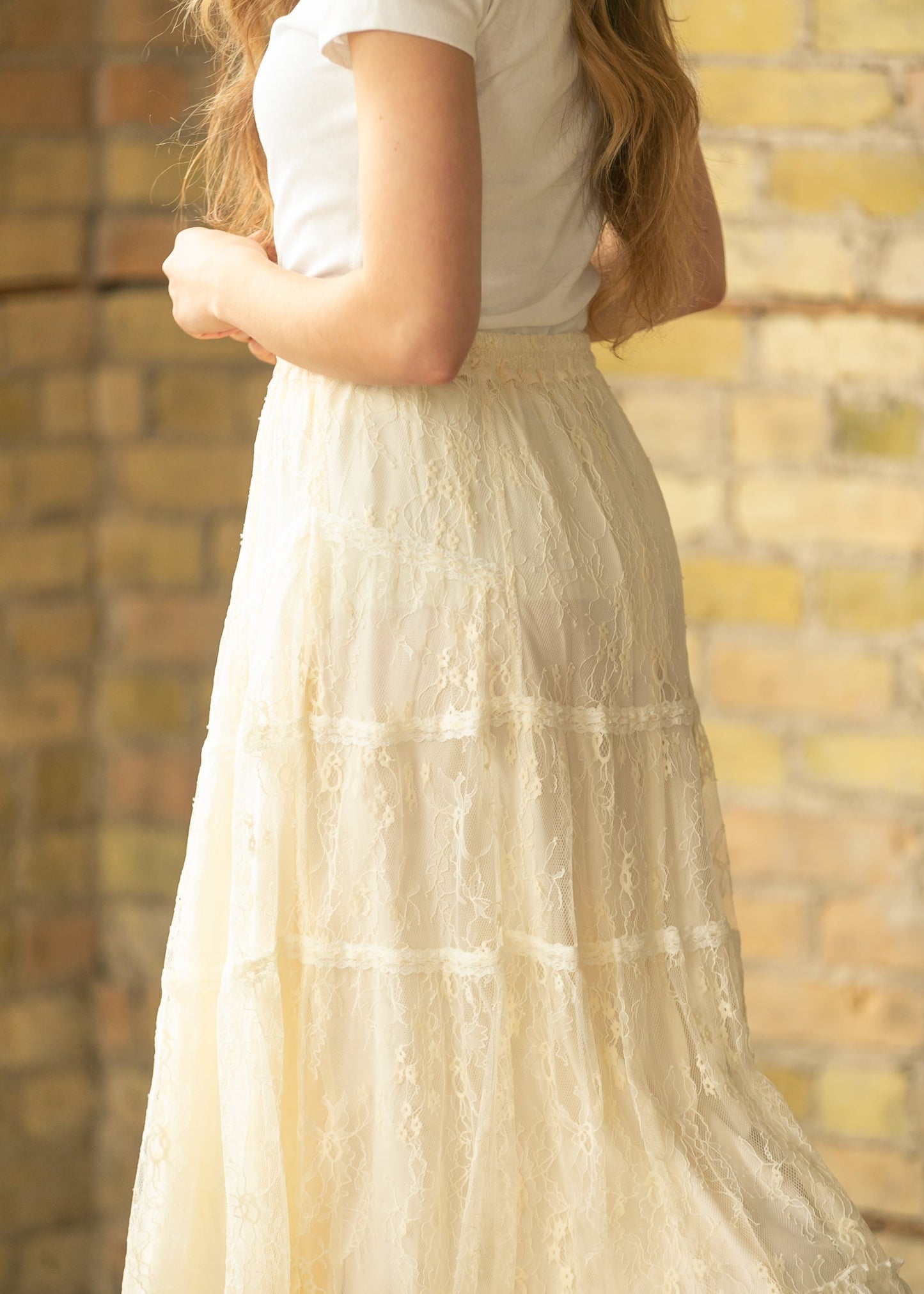 Tiered Lace Midi Skirt FF Skirts