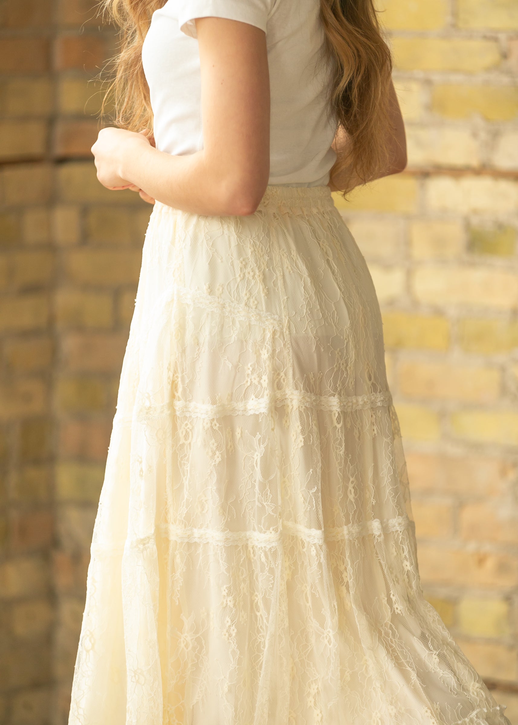 Tiered Lace Midi Skirt FF Skirts