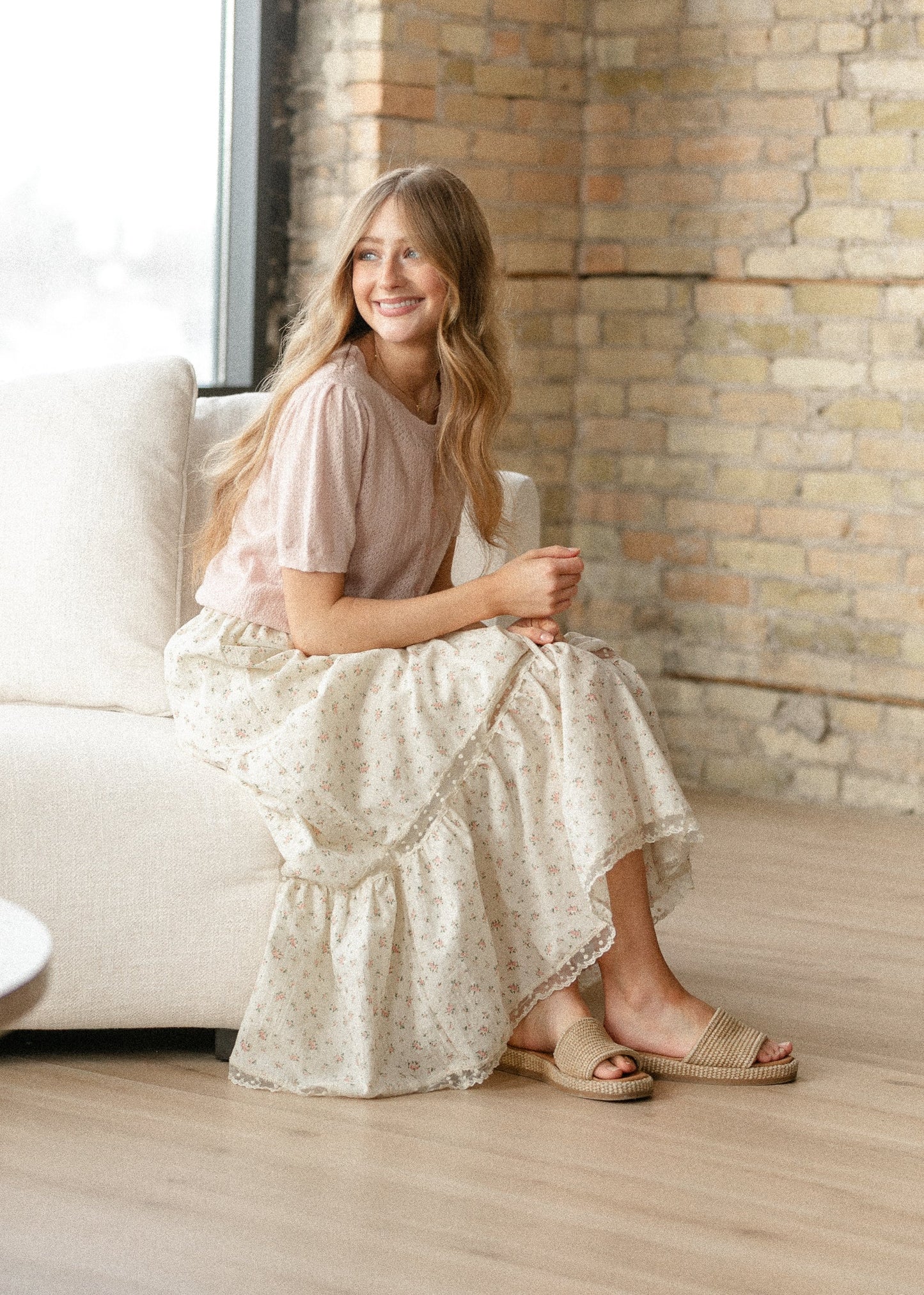 Tiered Lace Trim Maxi Skirt FF Skirts