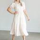 Tiered Short Sleeve Midi Shirtdress Dresses