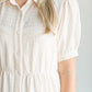 Tiered Short Sleeve Midi Shirtdress Dresses