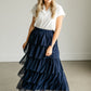 Tiered Tulle Maxi Skirt FF Skirts Navy / S