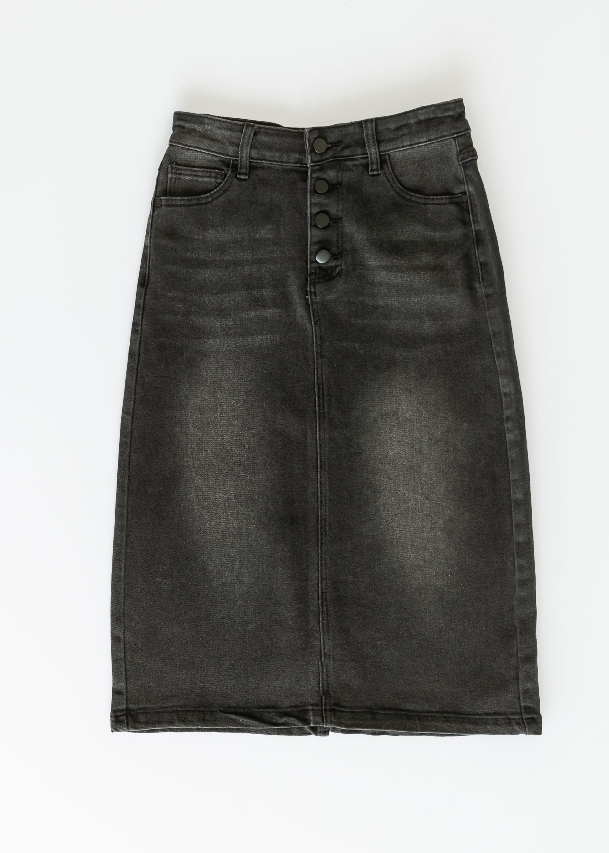 Tiffany Black Denim Midi Skirt IC Skirts