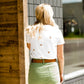 Tiny Floral Embroidered Top Tops