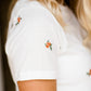 Tiny Floral Embroidered Top Tops