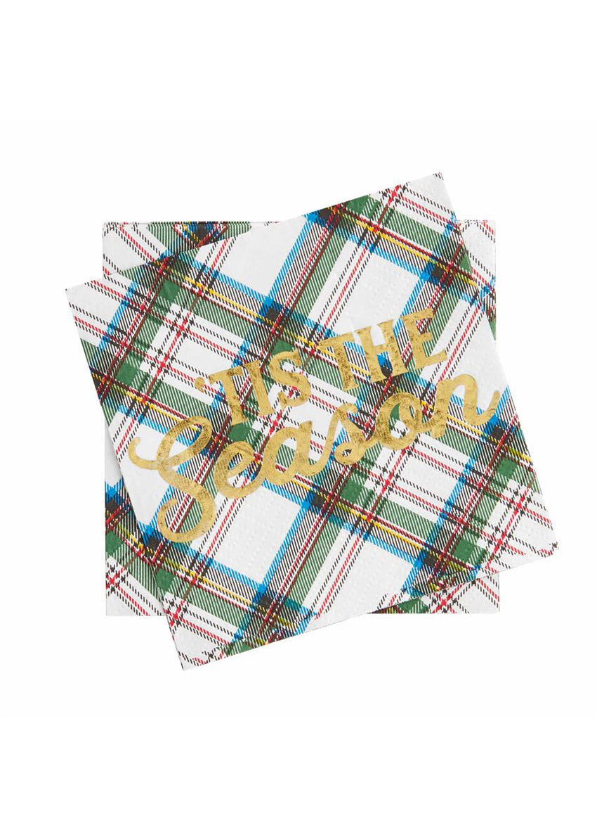 Tis The Season Plaid Paper Napkins - FINAL SALE Home + Lifestyle