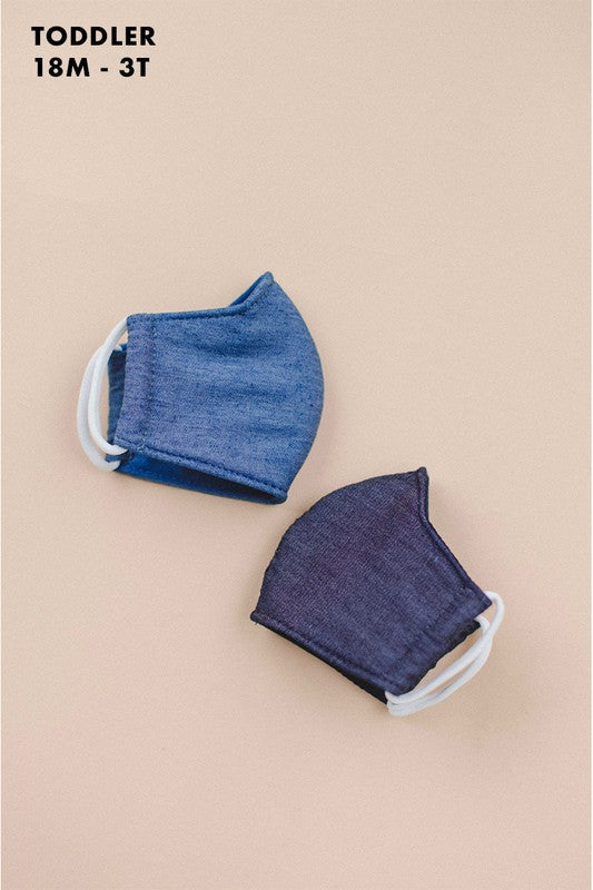 Toddler Chambray Facemasks - FINAL SALE Accessories Light Chambray