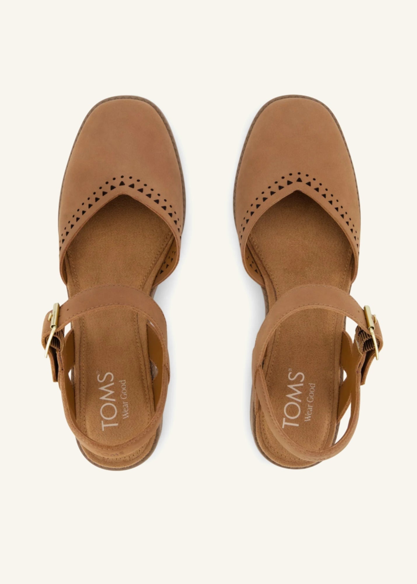 TOMS® Brown Sugar Jaclyn Leather Heel Shoes