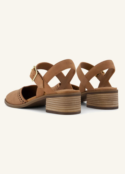 TOMS® Brown Sugar Jaclyn Leather Heel Shoes