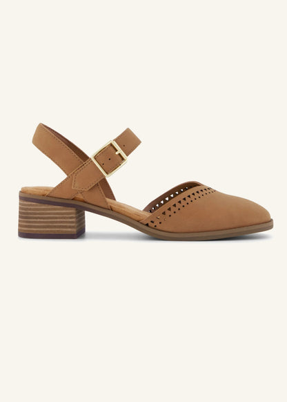 TOMS® Brown Sugar Jaclyn Leather Heel Shoes