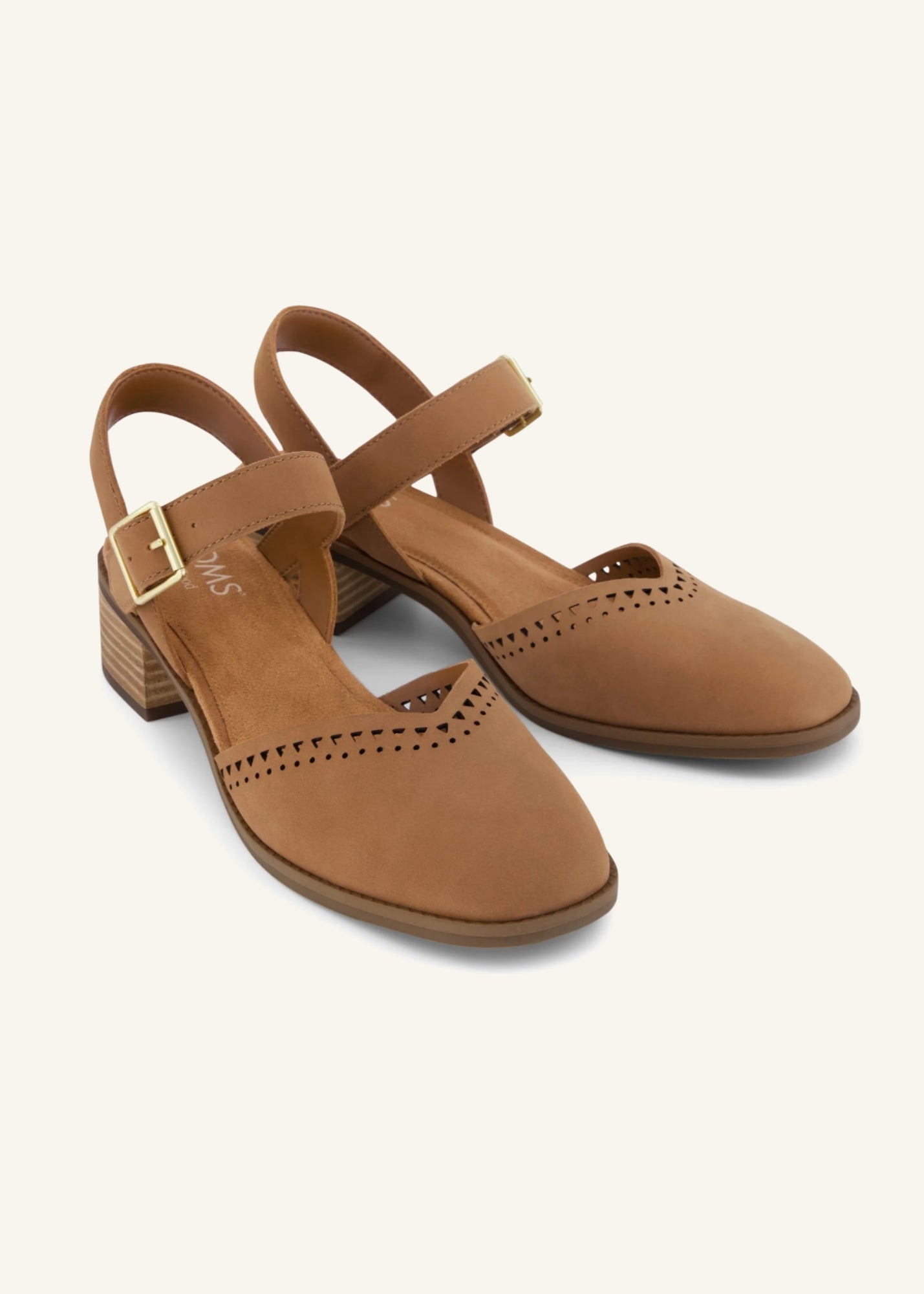 TOMS® Brown Sugar Jaclyn Leather Heel Shoes