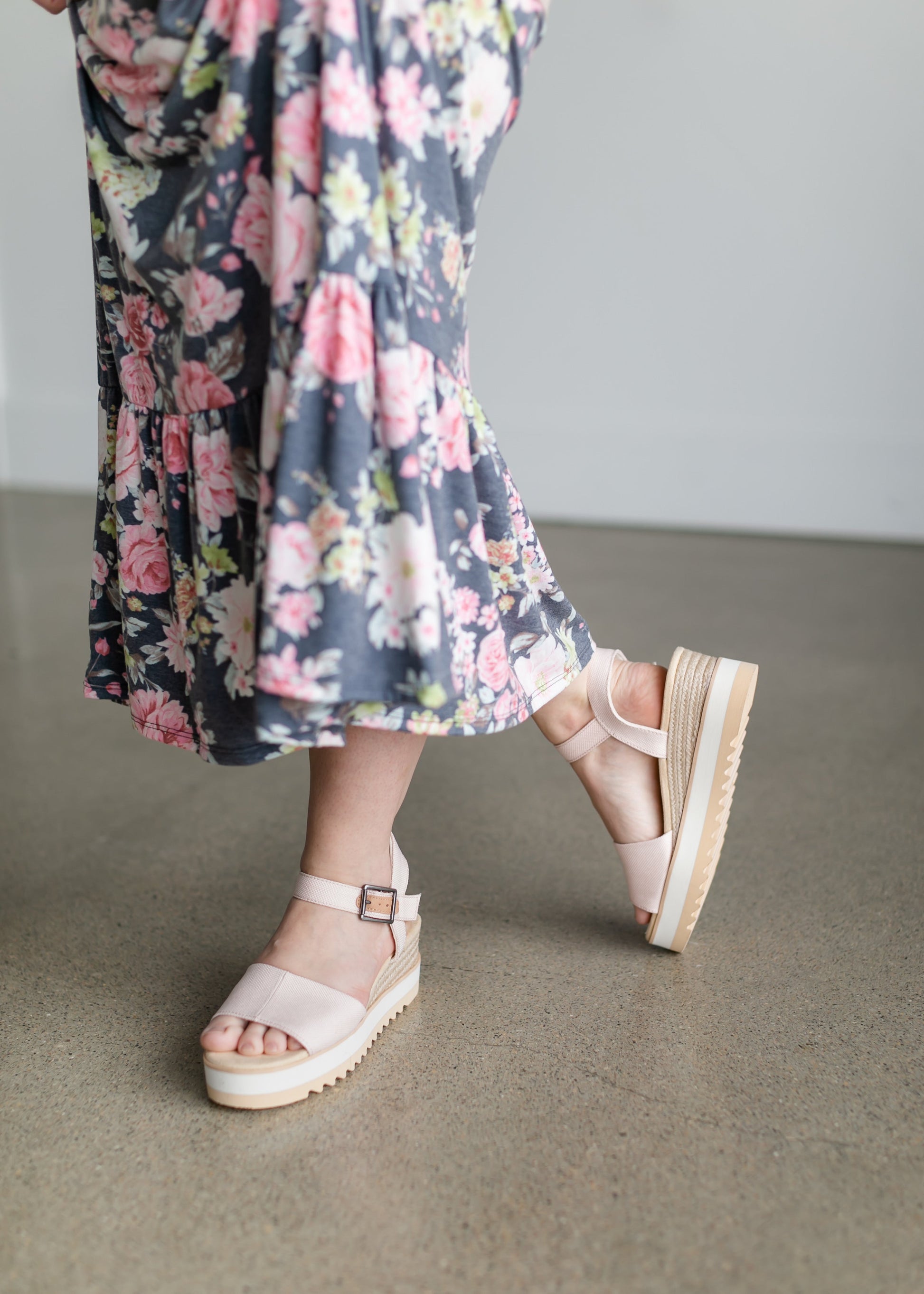 TOMS® Diana Pink Wedge Sandal Shoes