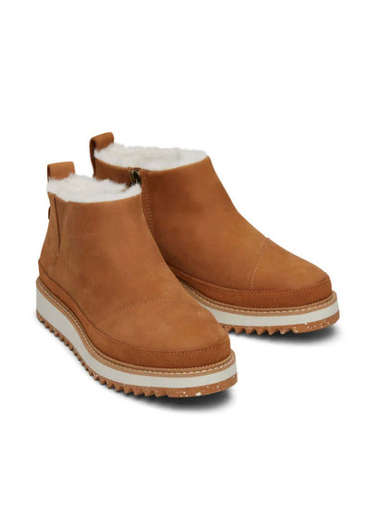TOMS®  Marlo Faux Fur Platform Bootie - FINAL SALE Shoes Tan / 6.5