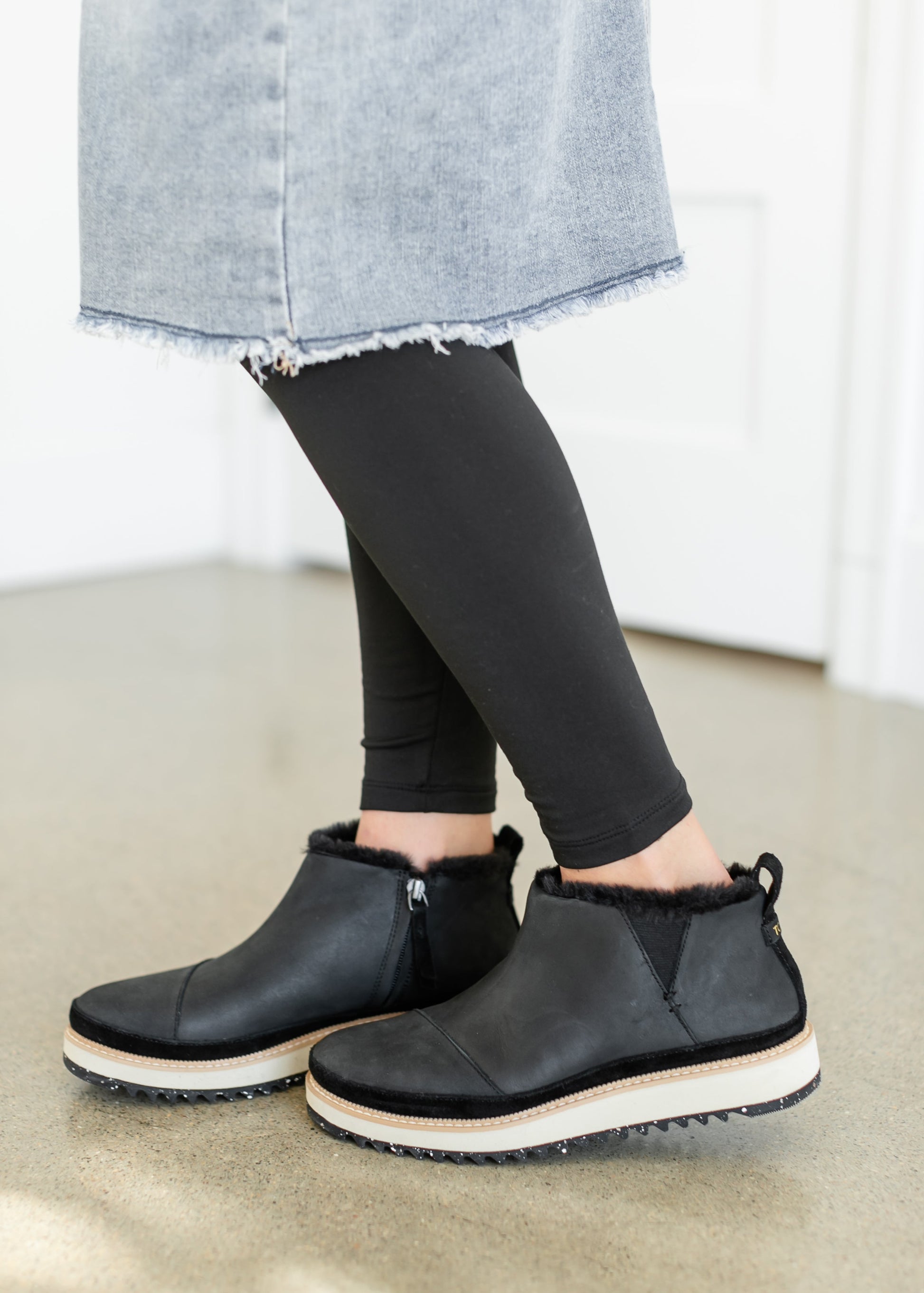 TOMS®  Marlo Faux Fur Platform Bootie Shoes