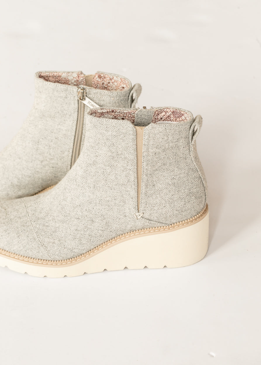 TOMS® Mina Light Gray Wedge Boot Shoes