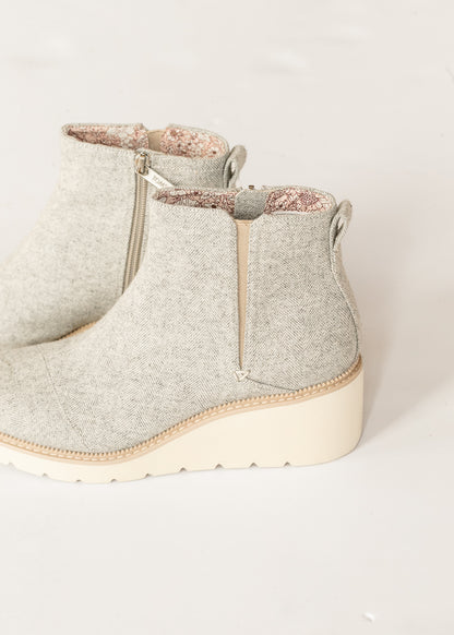 TOMS® Mina Light Gray Wedge Boot Shoes
