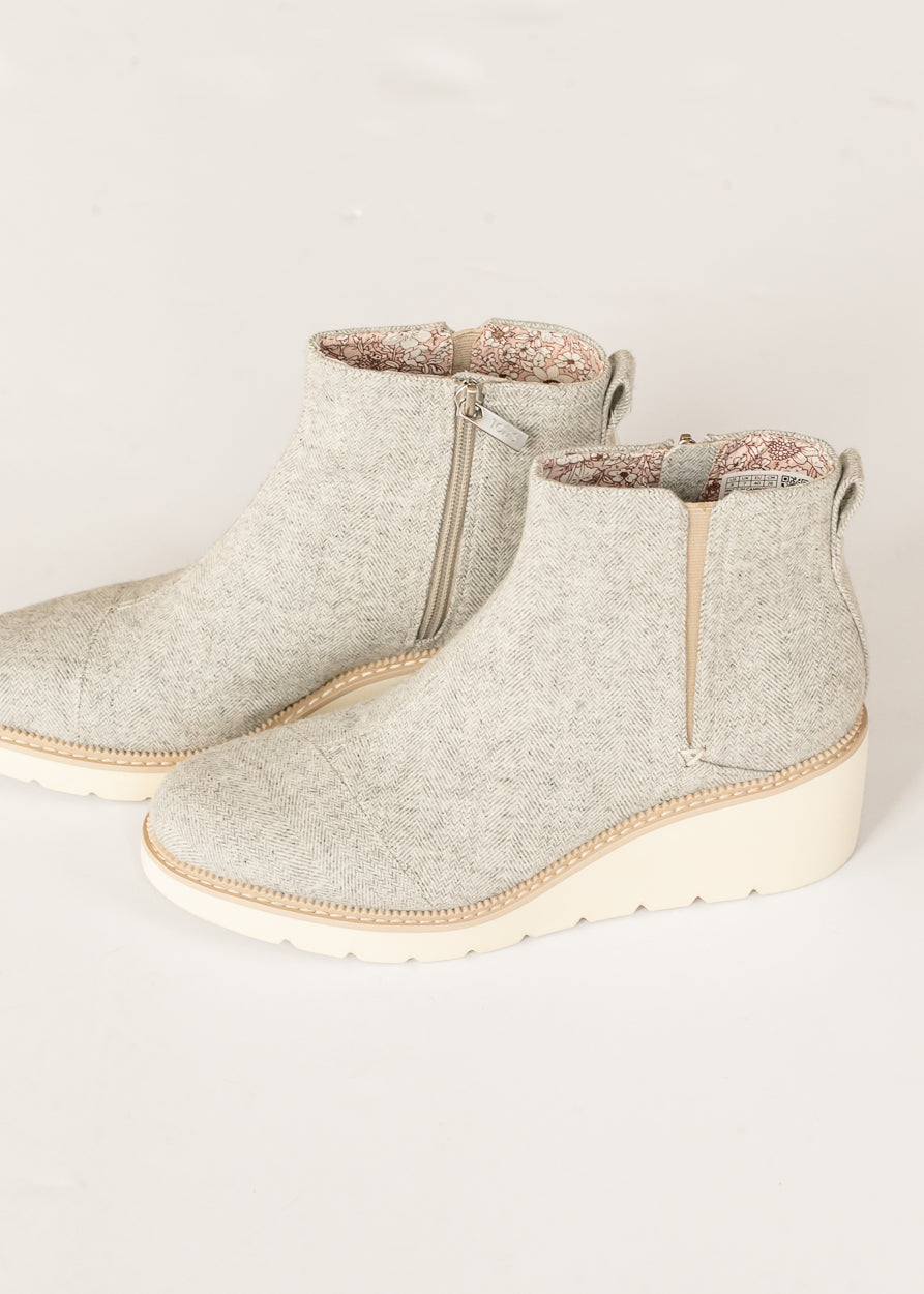 TOMS® Mina Light Gray Wedge Boot Shoes