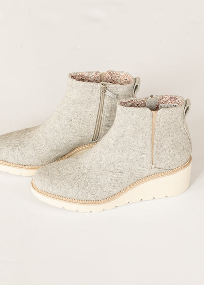 TOMS® Mina Light Gray Wedge Boot Shoes