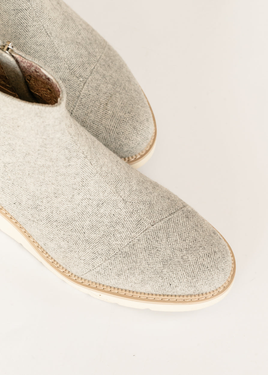 TOMS® Mina Light Gray Wedge Boot Shoes