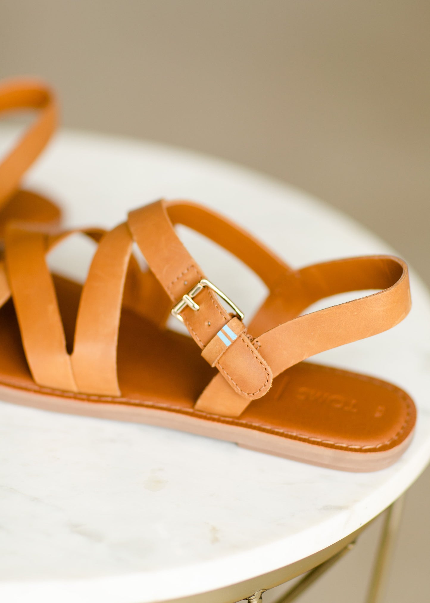 TOMS Tan Leather Sicily Sandal - FINAL SALE Shoes