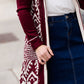 Tribal Zip Up Duster Cardigan - FINAL SALE Layering Essentials